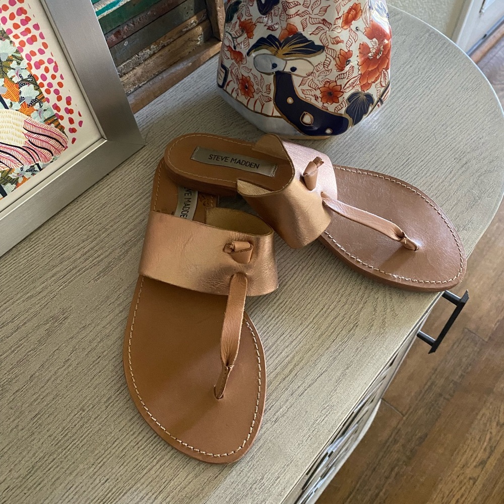 Steve Madden Leather Copper Sandals